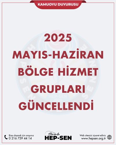2025 Mayıs-Haziran Bölge Hizmet Grupları Yayımlandı! 